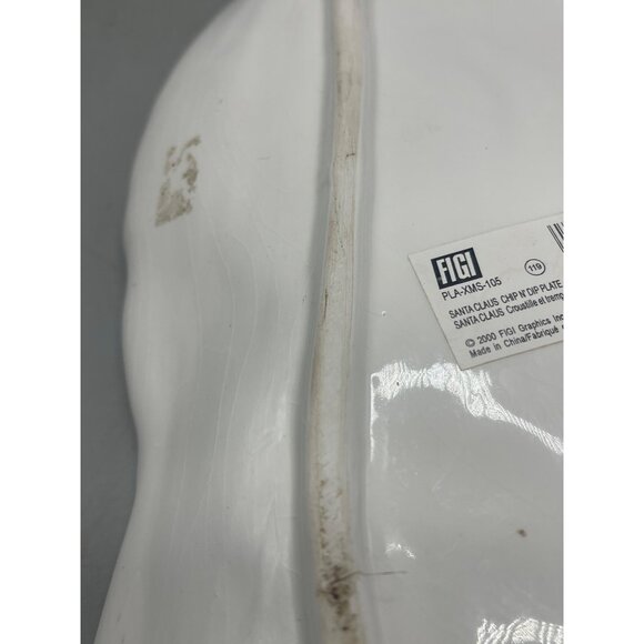 figi Christmas Santa tray plate serving tree 16x8" red white green boots READ - Picture 5 of 8